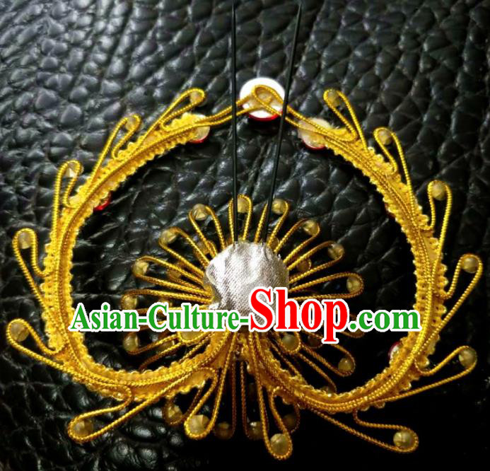 Chinese Traditional Peking Opera Princess Golden Hairpins Handmade Beijing Opera Diva Hair Accessories for Women