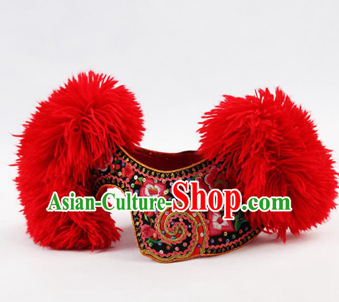 Chinese Traditional Yi Nationality Hat Handmade Ethnic Hair Accessories for Women