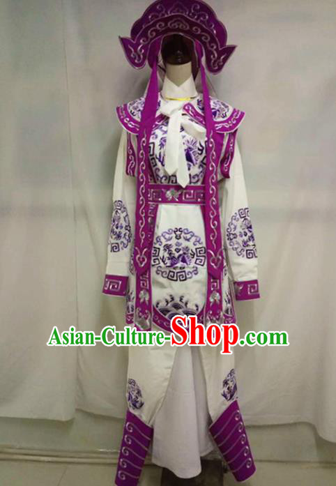 Chinese Traditional Peking Opera Takefu Embroidered Costume Handmade Ancient Swordsman Clothing for Men