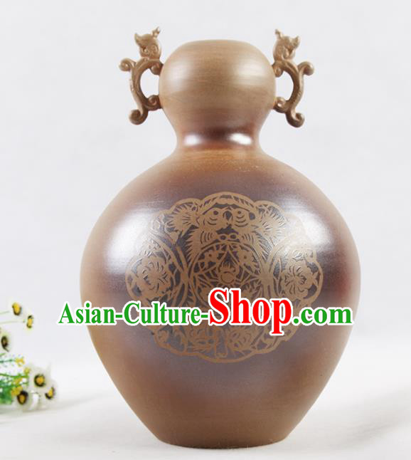 Chinese Traditional Handmade Pottery Vase Craft