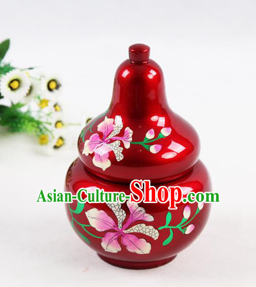 Chinese Traditional Handmade Red Lacquerware Vase Craft