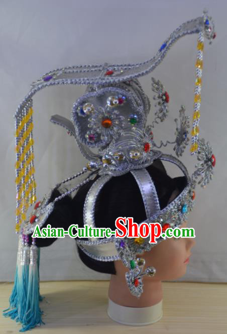 Chinese Traditional Peking Opera Emperor Hat Handmade Ancient Crown Prince Headwear for Men