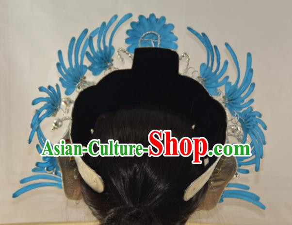 Chinese Traditional Peking Opera Female Swordsman Hat Handmade Madam White Snake Hair Accessories for Women