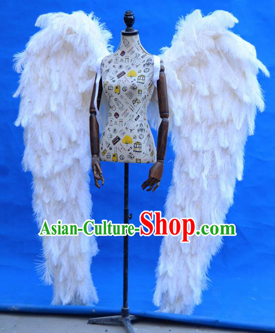 Halloween Stage Show Miami White Feathers Deluxe Wings Brazilian Carnival Catwalks Prop for Women