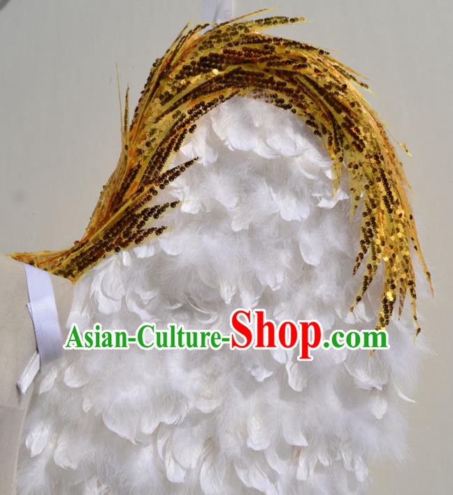 Professional Halloween Stage Show Golden Sequins Feather Angel Wings Brazilian Carnival Catwalks Prop for Women