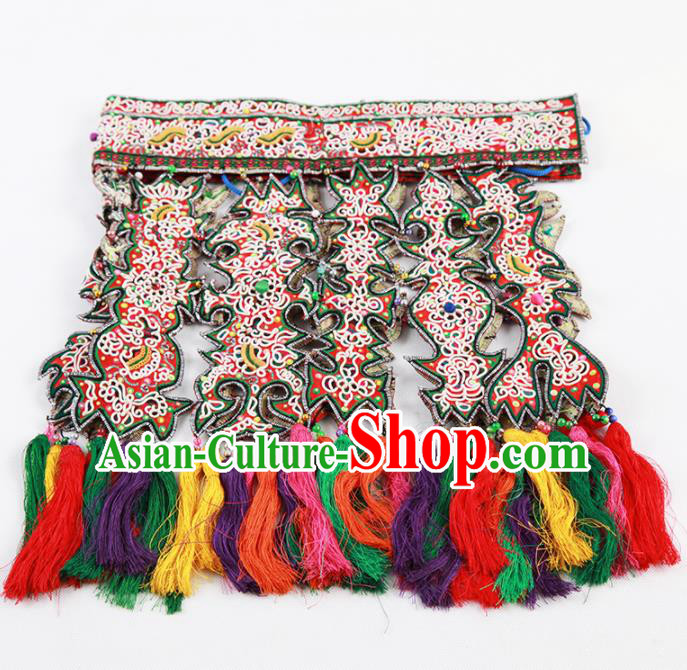 Chinese Traditional Dong Nationality Embroidered Waist Accessories Ethnic Embroidery Craft
