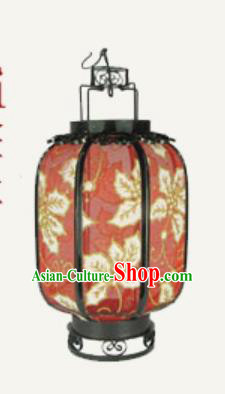 Chinese Traditional Handmade Printing Leaf Red Palace Lantern New Year Iron Ceiling Lamp