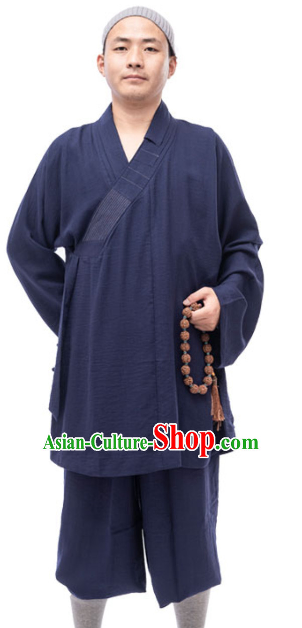 Blue Color Ancient Chinese Style Monk Dresses Monk Garment for Men