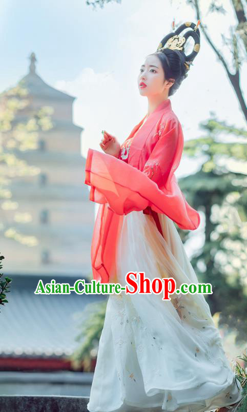 Chinese Ancient Drama Imperial Concubine Hanfu Dress Traditional Jin Dynasty Empress Dance Costumes for Women