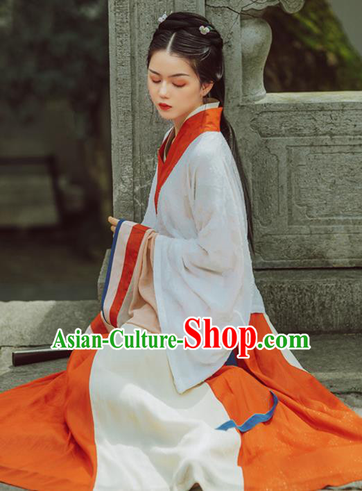 Chinese Ancient Drama Palace Princess Hanfu Dress Traditional Jin Dynasty Royal Infanta Costumes for Women