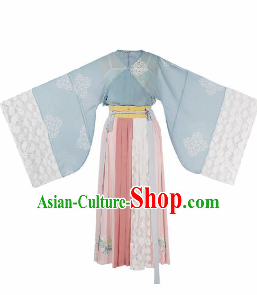 Chinese Ancient Drama Goddess Hanfu Dress Traditional Jin Dynasty Nobility Lady Dance Costumes for Women