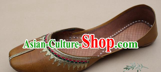 Asian Nepal National Handmade Shoes Indian Traditional Folk Dance Leather Shoes for Women