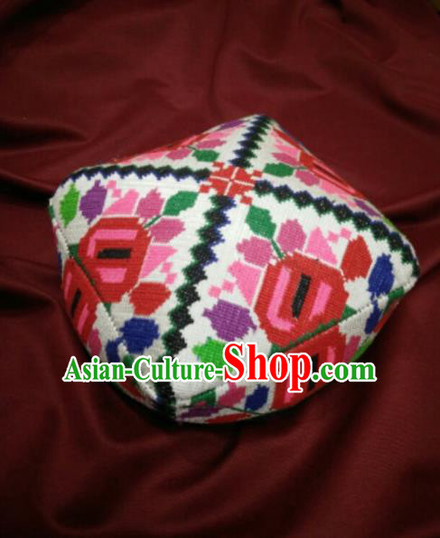 Chinese Traditional Uyghur Minority Nationality Square Hat Ethnic Folk Dance Stage Show Headwear for Women