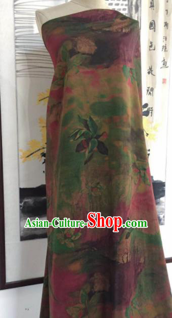 Asian Chinese Traditional Pattern Design Green Gambiered Guangdong Gauze Fabric Silk Material