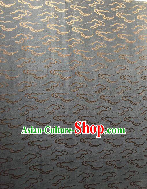 Asian Chinese Traditional Clouds Pattern Design Grey Gambiered Guangdong Gauze Fabric Silk Material
