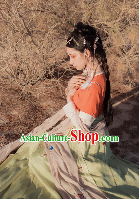 Chinese Ancient Court Maid Hanfu Dress Traditional Tang Dynasty Flying Apsaras Goddess Dance Costumes for Women