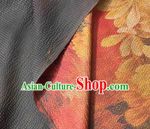Asian Chinese Traditional Peony Pattern Design Gambiered Guangdong Gauze Fabric Silk Material