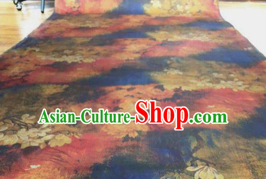 Asian Chinese Traditional Peony Pattern Design Gambiered Guangdong Gauze Fabric Silk Material