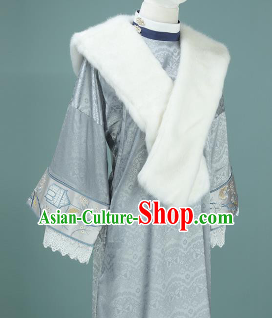 Chinese Traditional Light Blue Cheongsam Costume Republic of China Mandarin Qipao Dress for Women