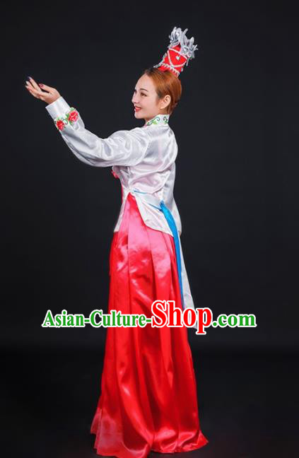 Chinese Traditional Korean Nationality Stage Show Dress Ethnic Minority Folk Dance Costume for Women