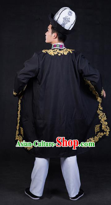 Chinese Traditional Khalkhas Nationality Festival Compere Outfits Ethnic Minority Folk Dance Stage Show Costume for Men