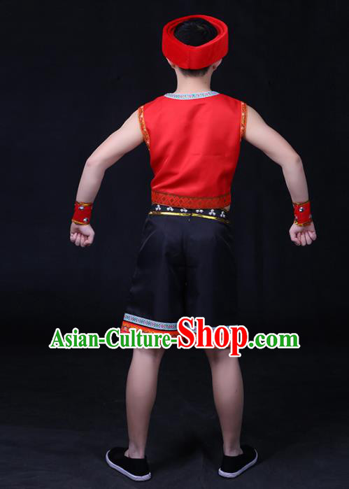 Chinese Traditional Jing Nationality Festival Compere Outfits Ethnic Minority Folk Dance Stage Show Costume for Men