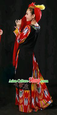 Chinese Traditional Ozbek Nationality Dress Ethnic Minority Folk Dance Stage Show Costume for Women