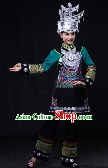 Chinese Traditional Shui Nationality Outfits Ethnic Minority Folk Dance Stage Show Costume for Women