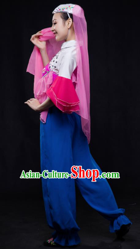 Chinese Traditional Hui Nationality Outfits Ethnic Minority Folk Dance Stage Show Costume for Women