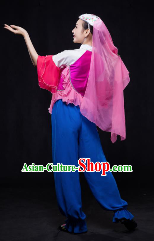 Chinese Traditional Hui Nationality Outfits Ethnic Minority Folk Dance Stage Show Costume for Women