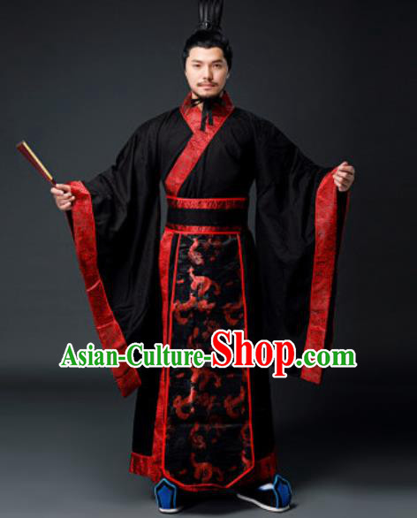 Traditional Chinese Han Dynasty Minister Clothing Ancient Drama Royal King Costume for Men