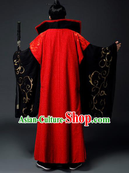 Traditional Chinese Han Dynasty Royal Highness Clothing Ancient Drama Prime Minister Costume for Men