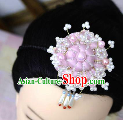 Korean Traditional Bride Pink Hairband Asian Korea Fashion Wedding Hair Accessories for Women