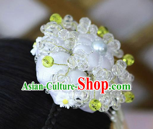 Korean Traditional Bride White Hairband Asian Korea Fashion Wedding Hair Accessories for Women
