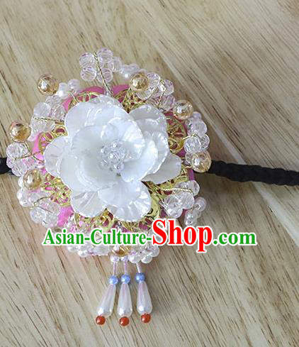 Korean Traditional Court Bride Shell Peony Rosy Hairband Asian Korea Fashion Wedding Hair Accessories for Women