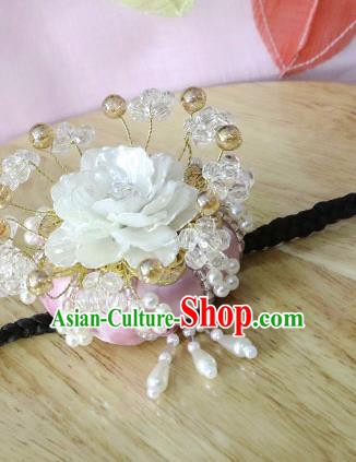 Korean Traditional Court Bride Shell Peony Pink Hairband Asian Korea Fashion Wedding Hair Accessories for Women