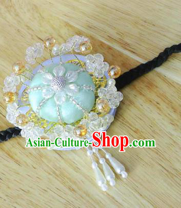 Korean Traditional Court Bride Beads Green Hairband Asian Korea Fashion Wedding Hair Accessories for Women