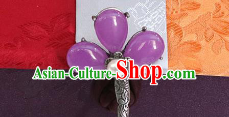 Korean Traditional Wedding Bride Purple Hairpins Asian Korea Hanbok Hair Accessories for Women