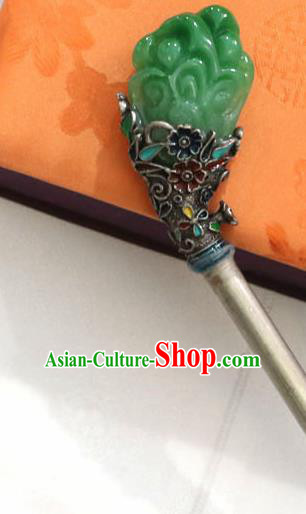 Korean Traditional Wedding Bride Green Jade Hairpins Asian Korea Hanbok Hair Accessories for Women
