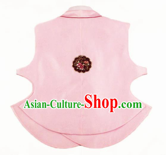 Korean Traditional Garment Bride Hanbok Embroidered Pink Vest Asian Korea Fashion Costume for Women