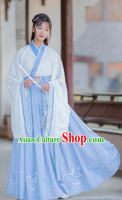Chinese Traditional Jin Dynasty Female Hanfu Dress Ancient Swordswoman Costumes for Women