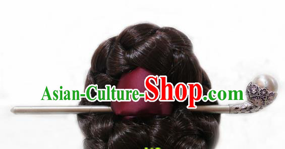 Korean Traditional Wedding Bride Silver Hairpins Asian Korea Hanbok Hair Accessories for Women