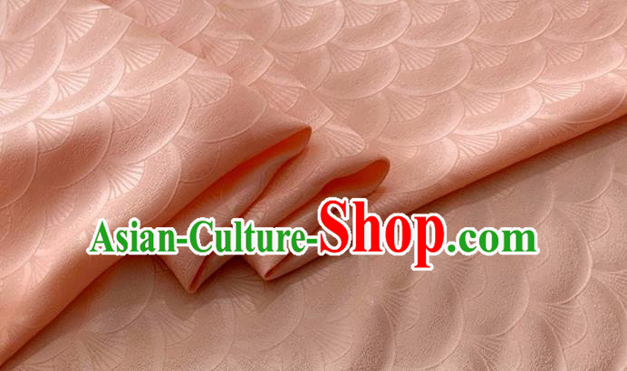 Asian Chinese Classical Scale Pattern Design Pink Brocade Jacquard Fabric Traditional Cheongsam Silk Material