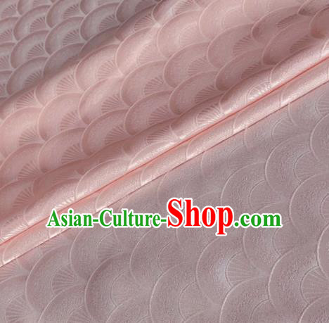 Asian Chinese Classical Scale Pattern Design Peach Pink Brocade Jacquard Fabric Traditional Cheongsam Silk Material