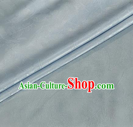 Asian Chinese Classical Feather Pattern Design Light Grey Brocade Jacquard Fabric Traditional Cheongsam Silk Material