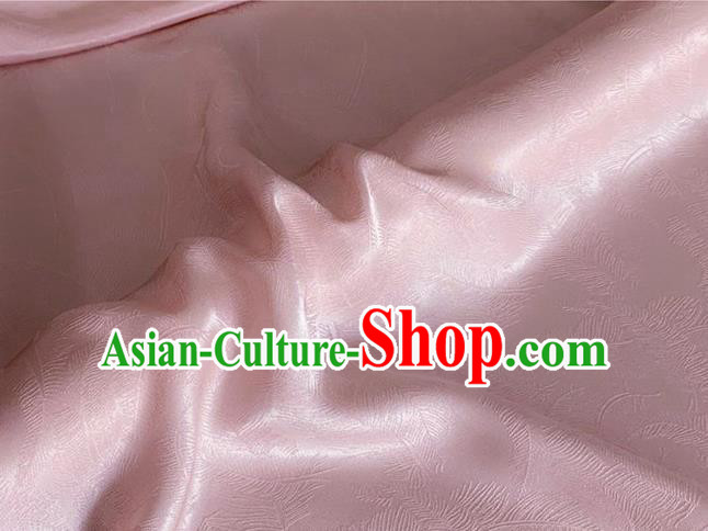 Asian Chinese Classical Feather Pattern Design Pink Brocade Jacquard Fabric Traditional Cheongsam Silk Material