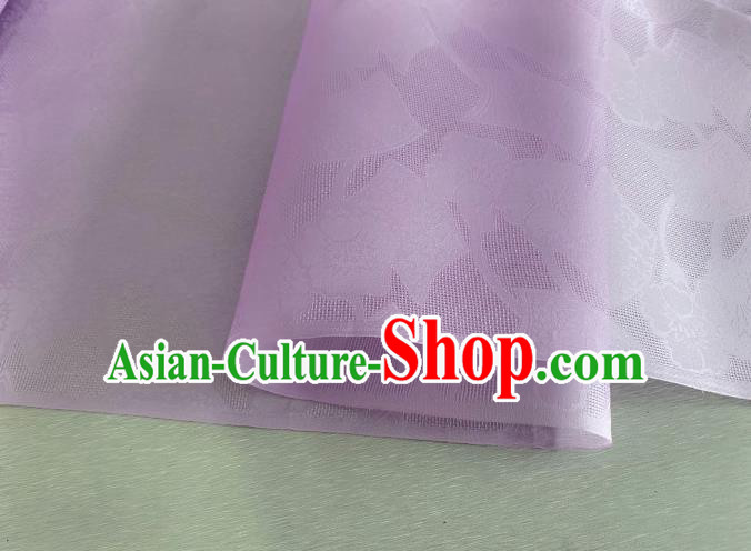 Asian Chinese Classical Pattern Design Lilac Organza Jacquard Fabric Traditional Cheongsam Silk Material
