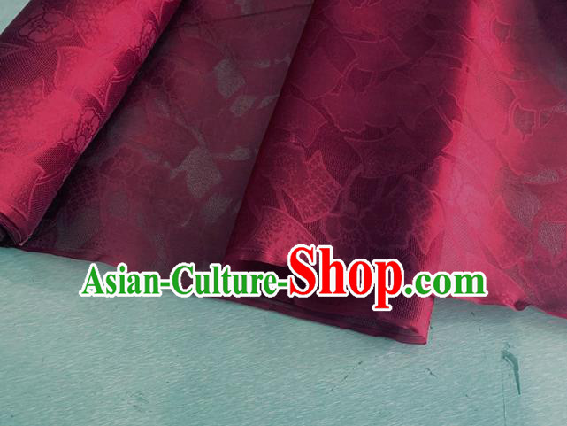 Asian Chinese Classical Pattern Design Wine Red Organza Jacquard Fabric Traditional Cheongsam Silk Material