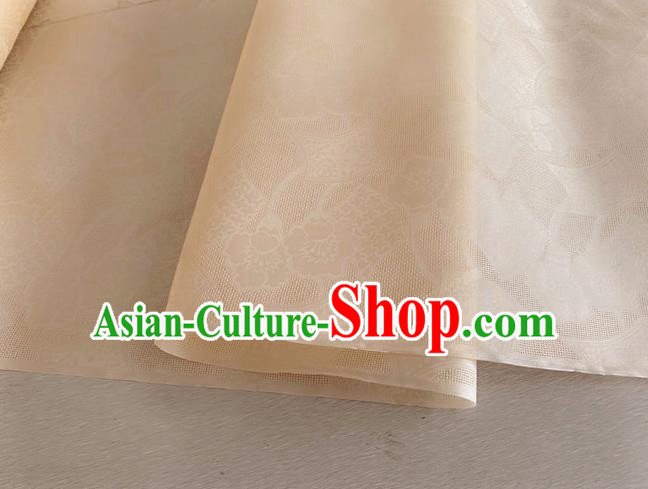 Asian Chinese Classical Pattern Design Champagne Organza Jacquard Fabric Traditional Cheongsam Silk Material