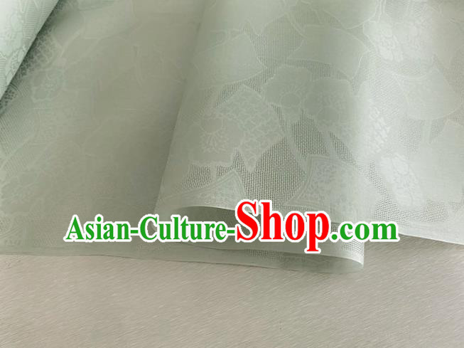 Asian Chinese Classical Pattern Design Light Green Organza Jacquard Fabric Traditional Cheongsam Silk Material